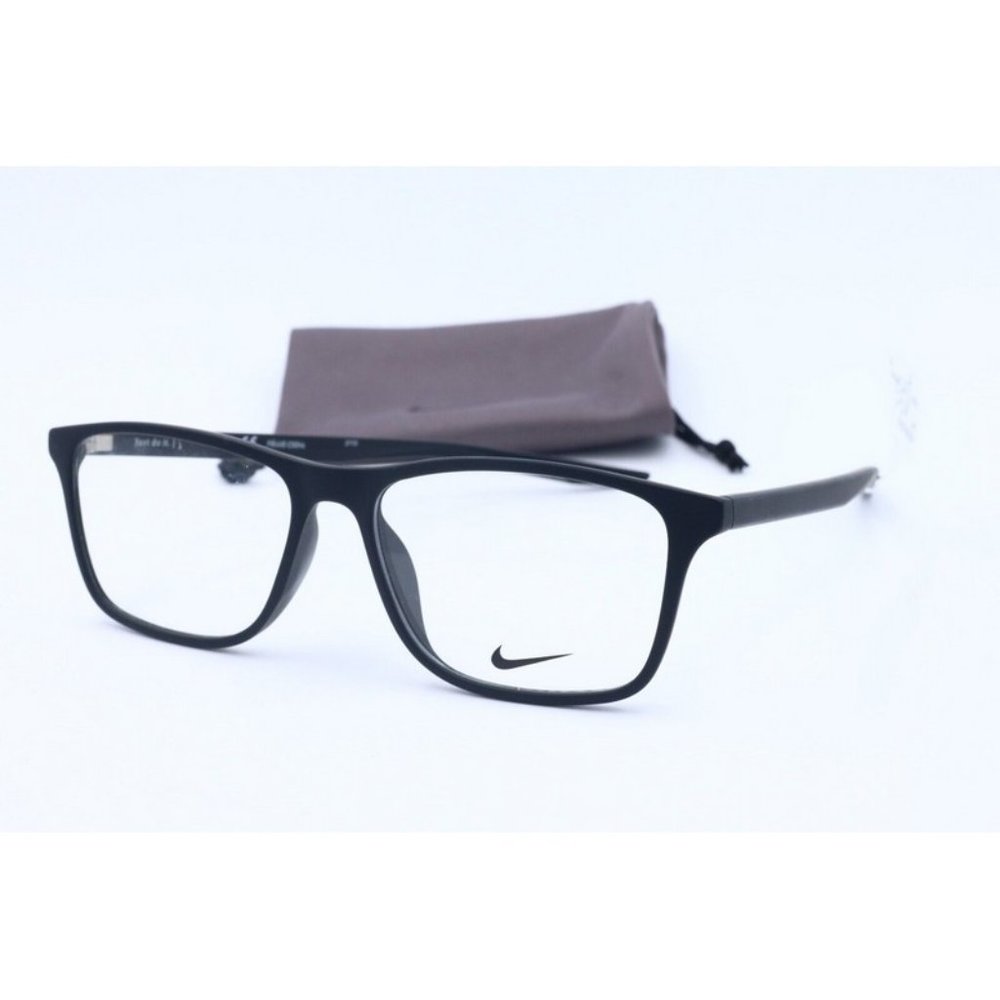 New Nike Just Do It 7125 001 (2110) Square Black Eyeglasses Demo Lenses 54mm